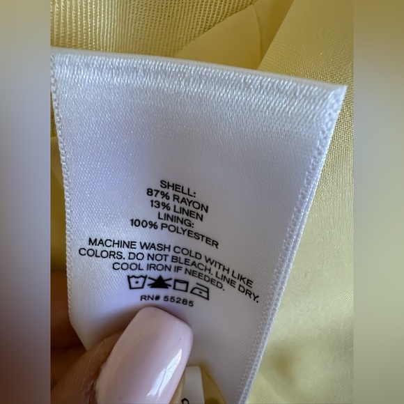 Express Pastel Yellow Linen Vest & Wide Leg Trouser Set XS Top 4S Pants - Picture 13 of 15